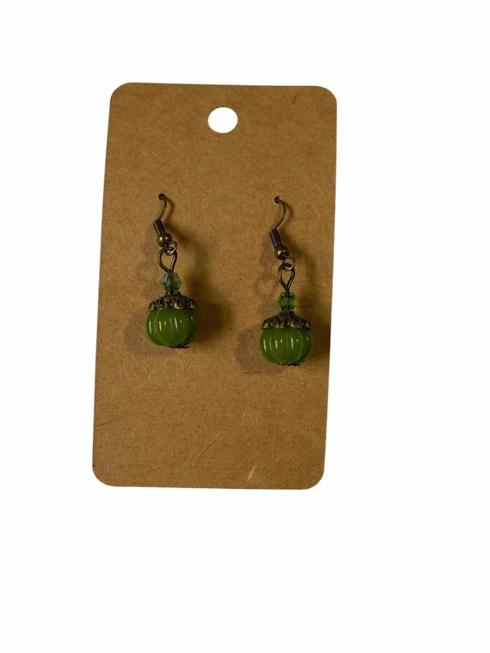Green Bead Drop Earrings - Women Jewelry